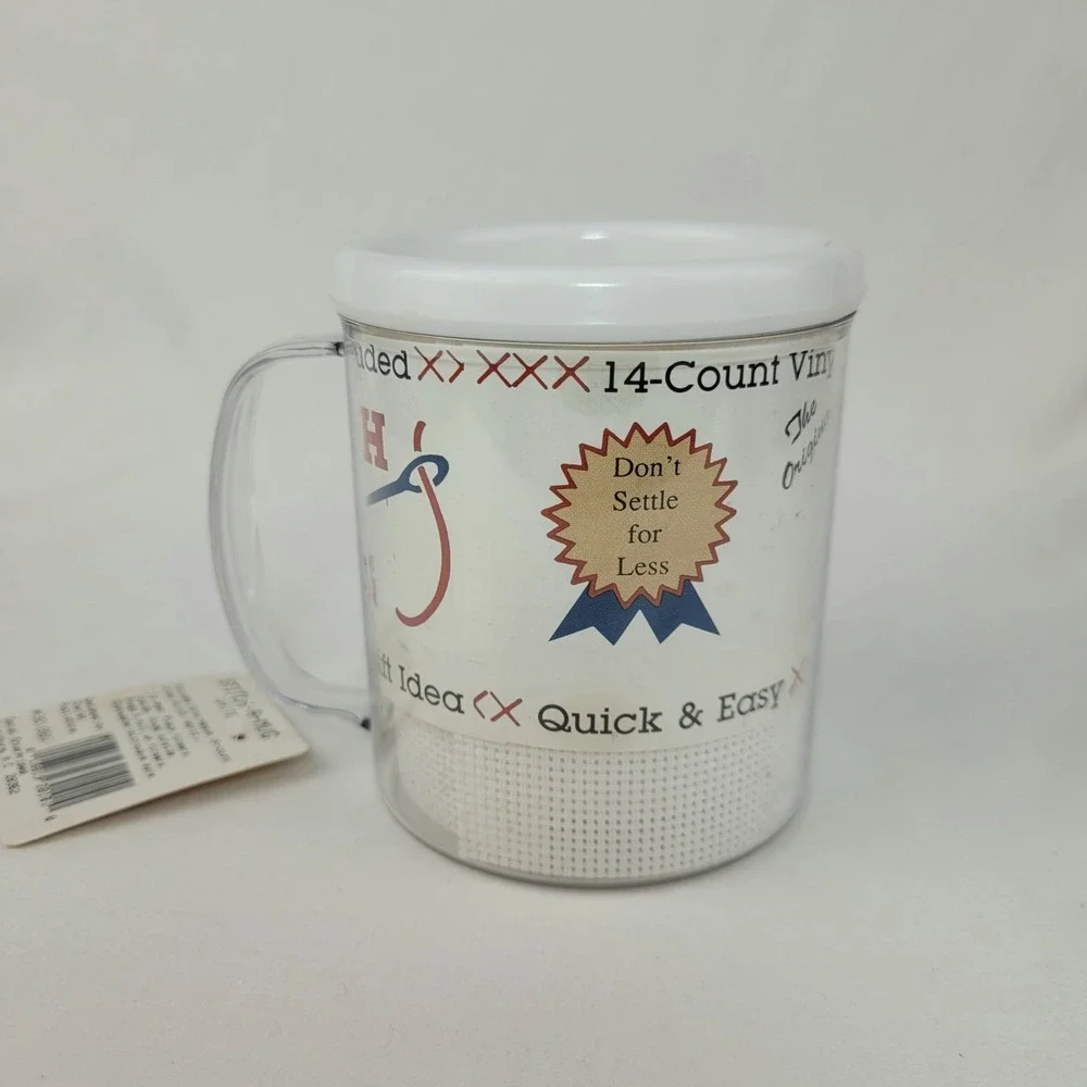 Crafters Pride Stitch-A-Mug DIY Cross Stitch Kit White 14 Count Vinyl
